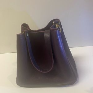 Portland leather goods butterfly bucket PLUM